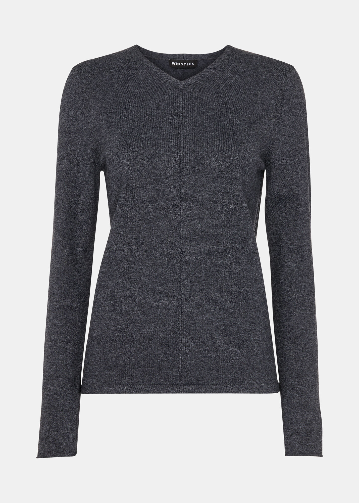 Women's Dark Gray V Neck Sweater | Whistles US |