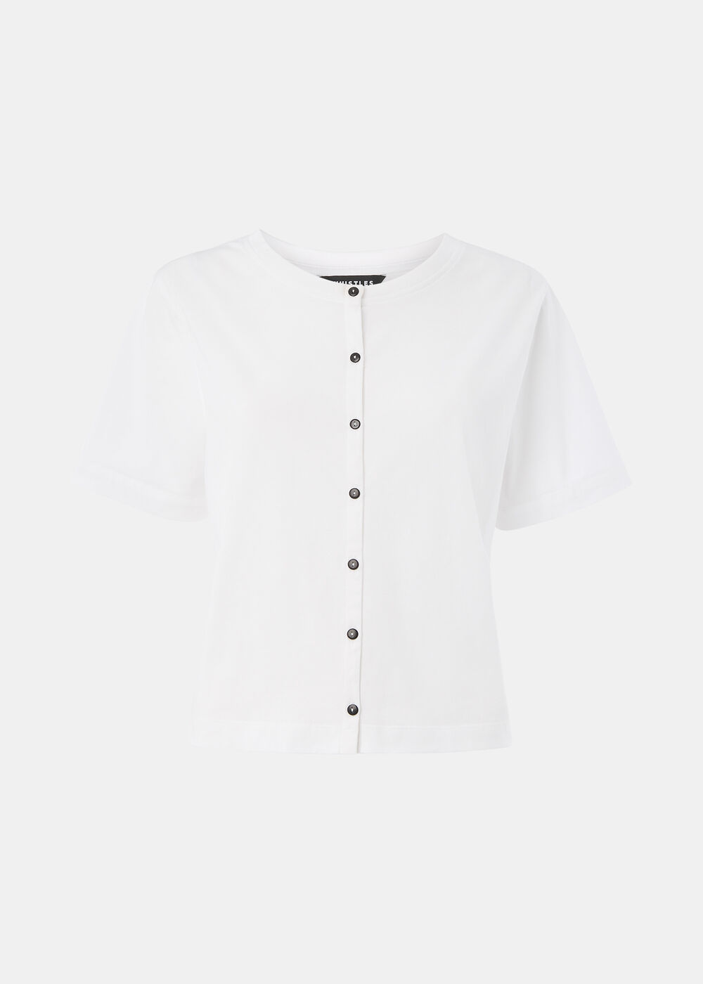 Round Neck Button Up Tee