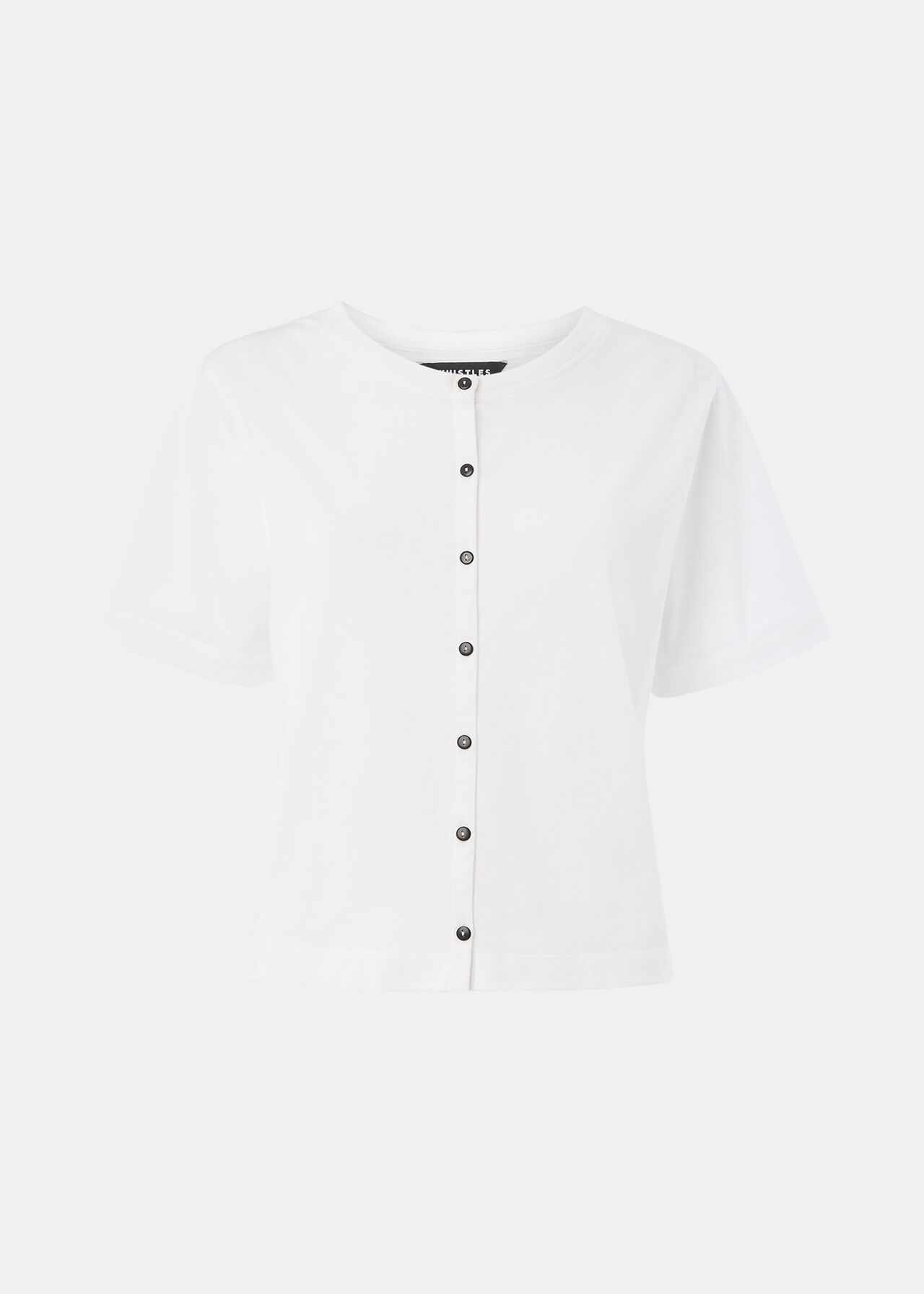 Round Neck Button Up Tee