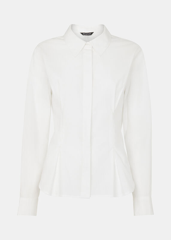 White Waisted Cotton Shirt