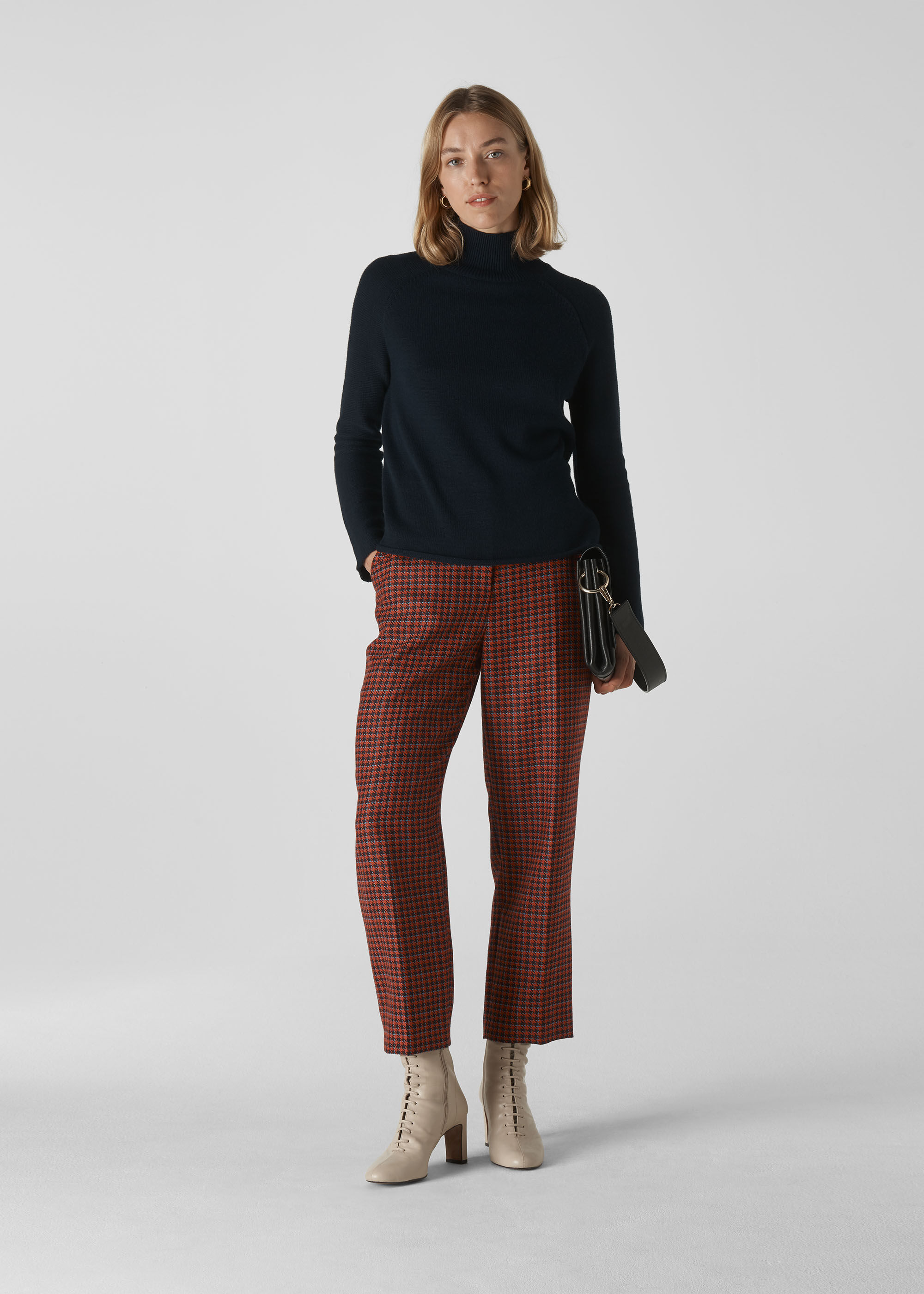 red checked trousers