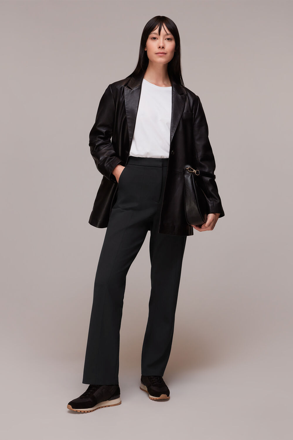 Black Ponte Slim Leg Trouser