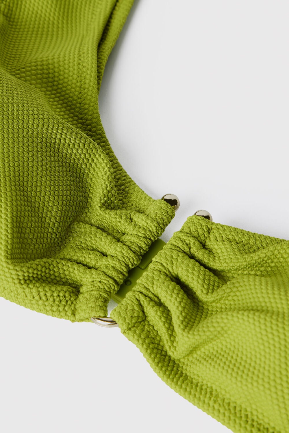 Green Textured Ring Bikini Top