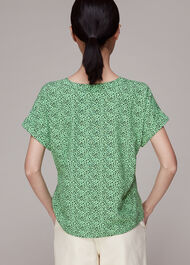 Ink Leopard Button Front Top