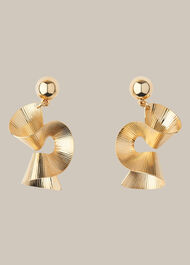 Engraved Swirl Earring Gold/Multi
