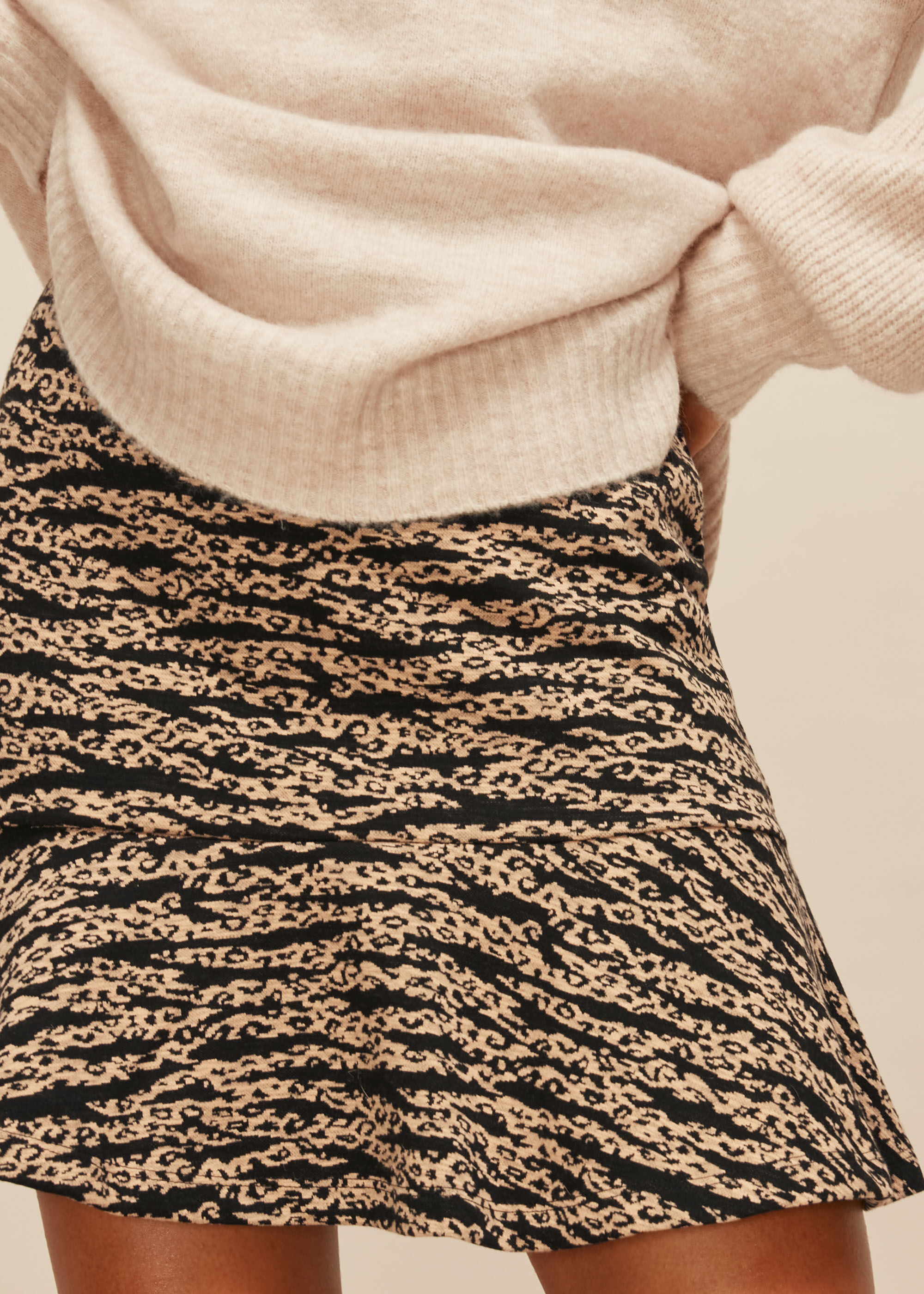 Multicolour Tiger Leopard Flippy Skirt | WHISTLES | Whistles