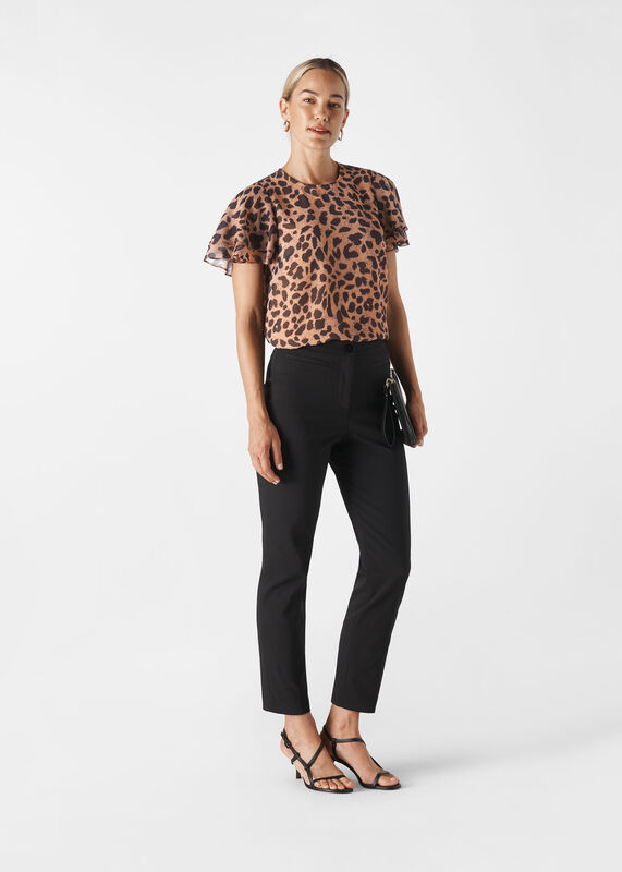 Brushed Cheetah Shell Top