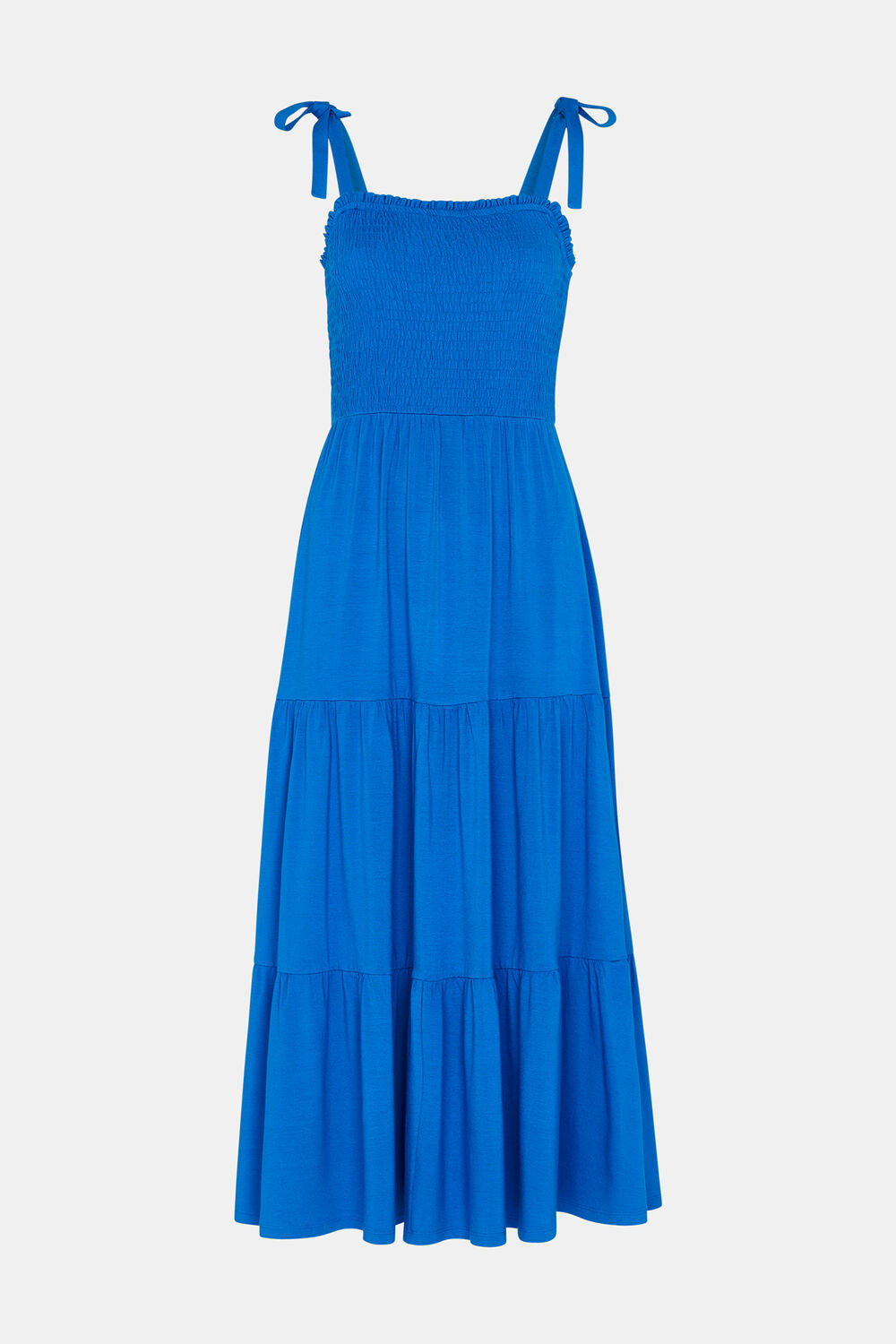 Smocked Tiered Jersey Dress