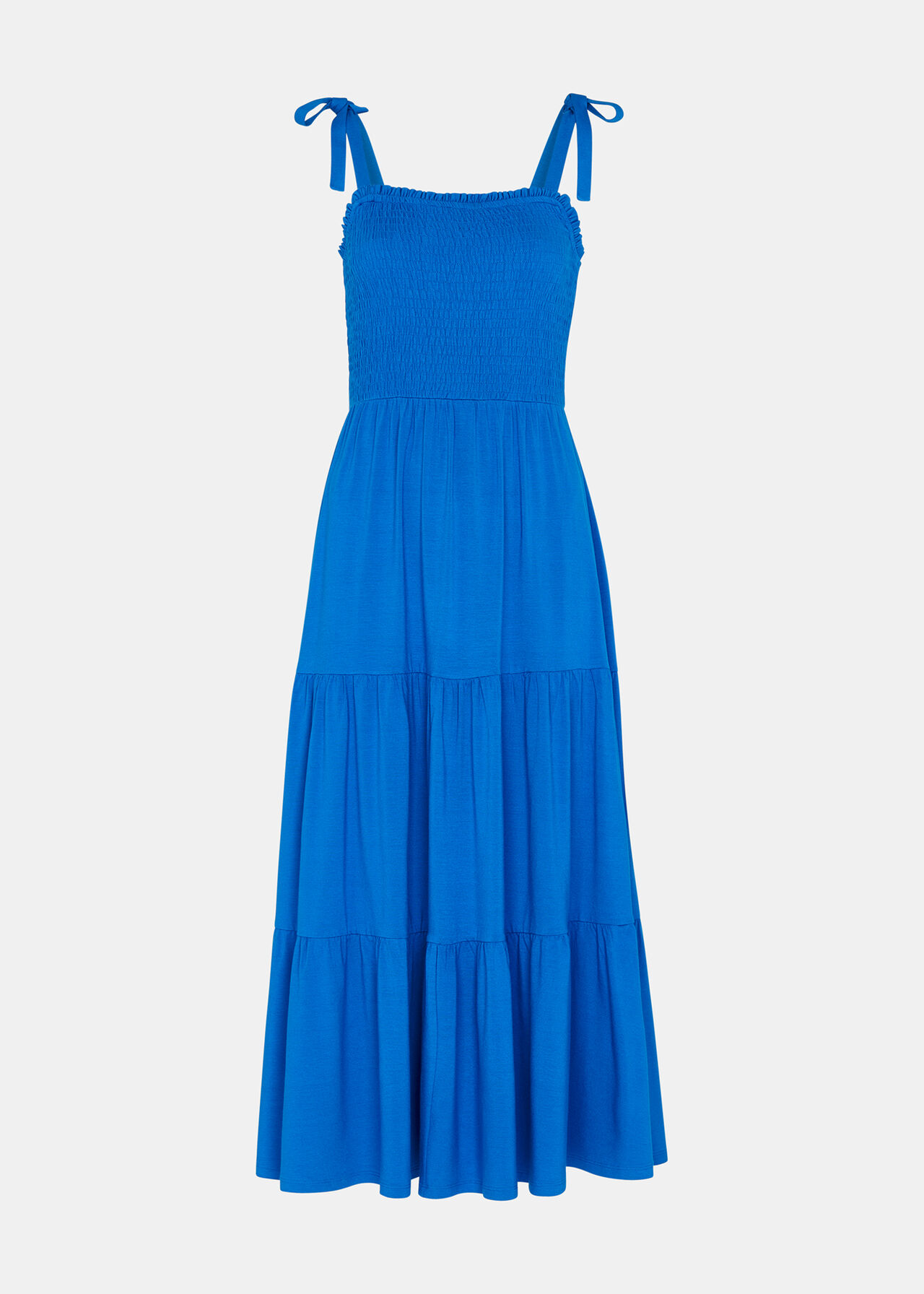 Smocked Tiered Jersey Dress