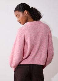 Wool Mix Curved Hem Knit
