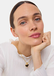 Enamel Heart T Bar Necklace