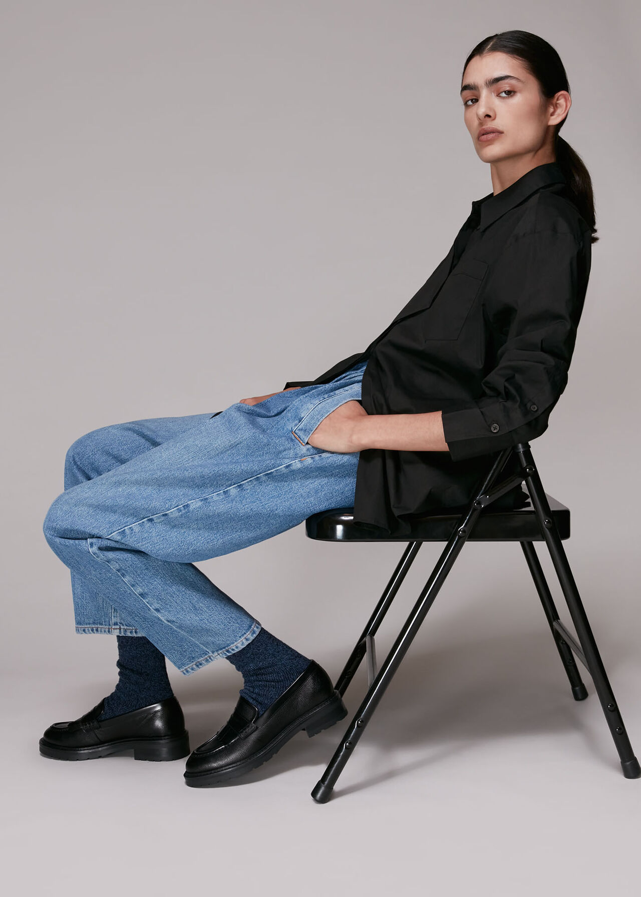 Black Oversized Shirt | WHISTLES