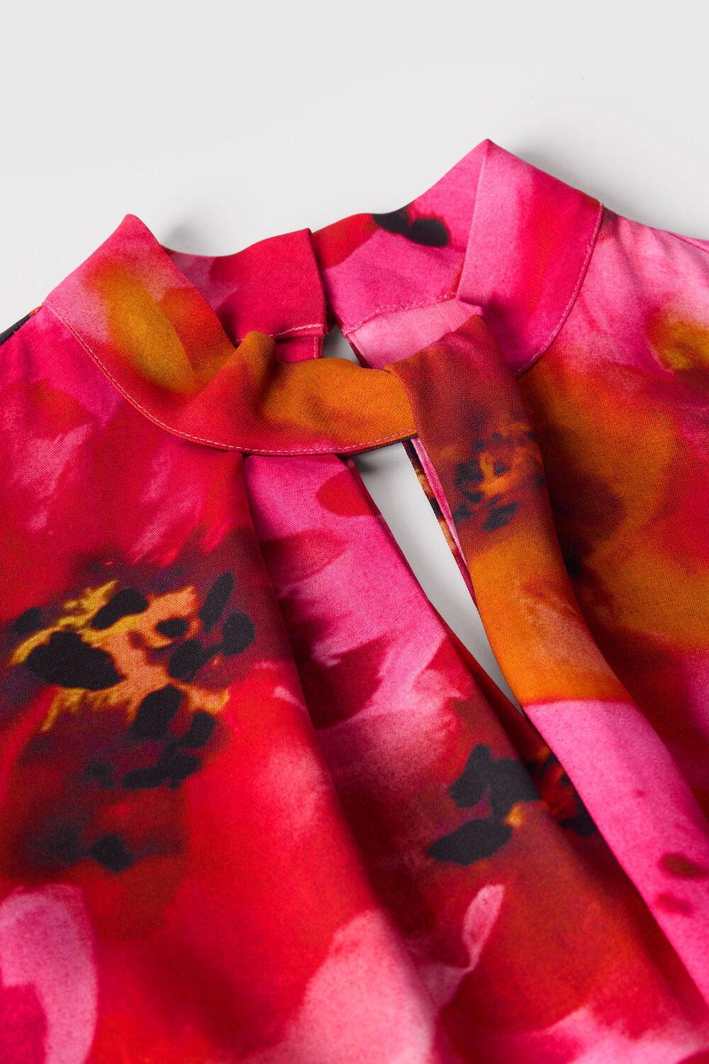 Pink Painterly Floral Midi Dress