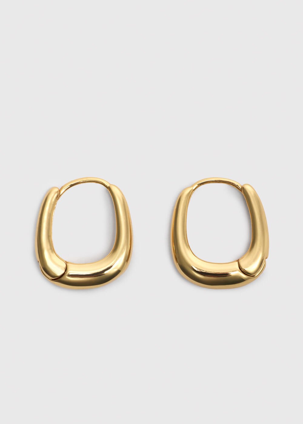 Curved Square Huggie Hoop