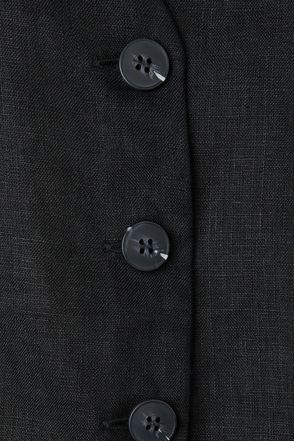 Black Petite Molly Linen Waistcoat