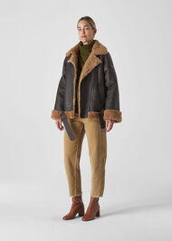 Shearling Brooke Biker Jacket Black