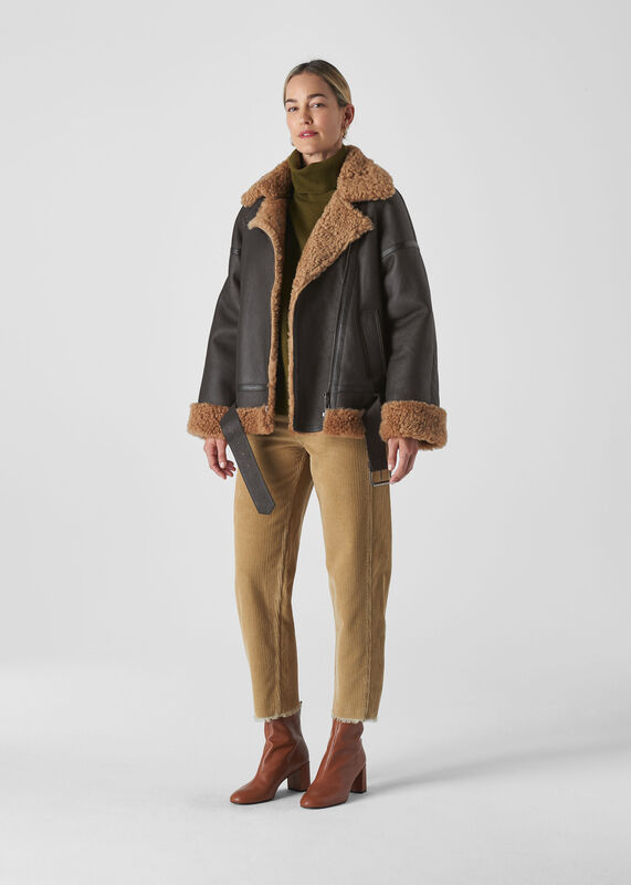 Shearling Brooke Biker Jacket