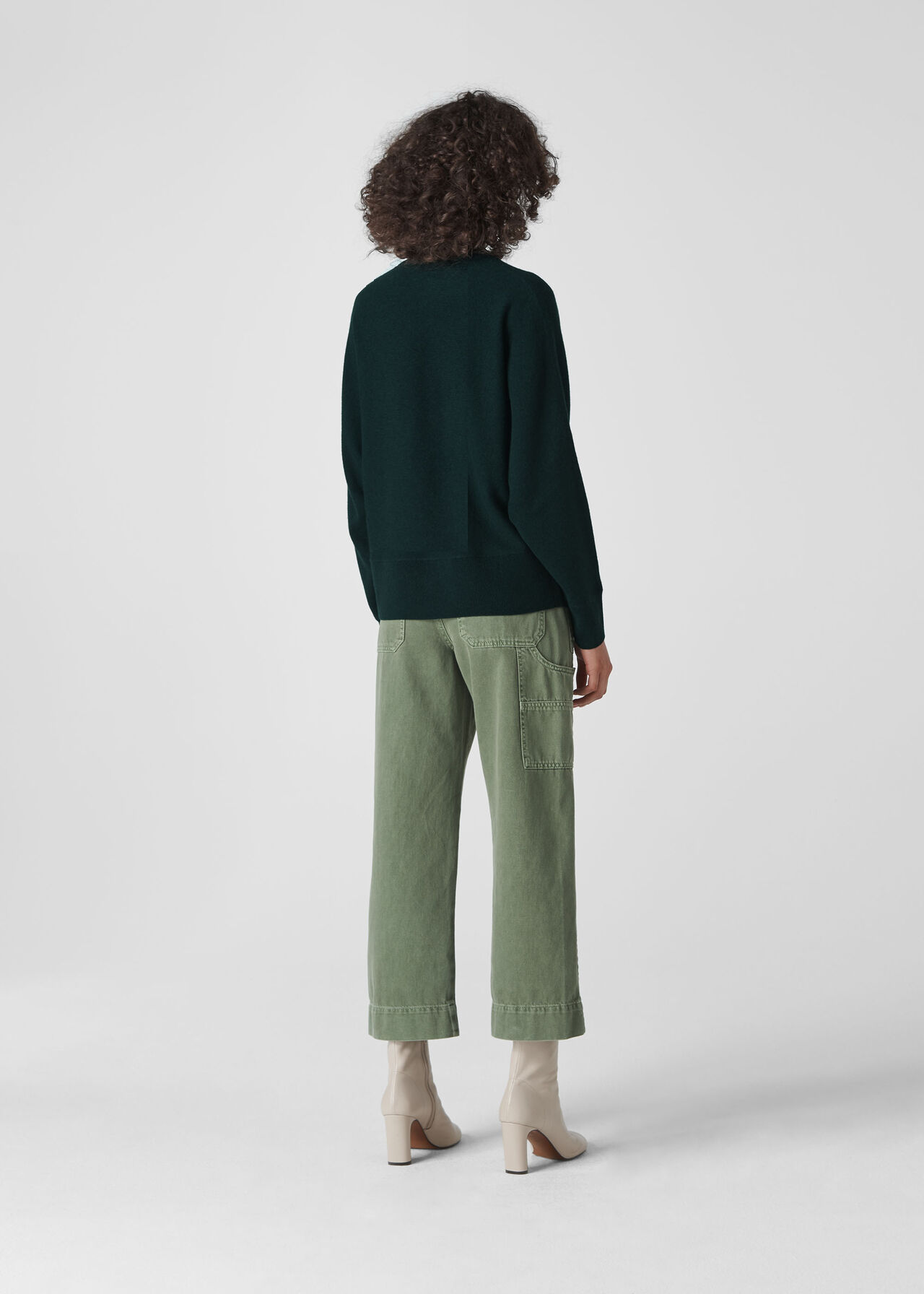 Dolman Cashmere Knit Sweater Dark Green