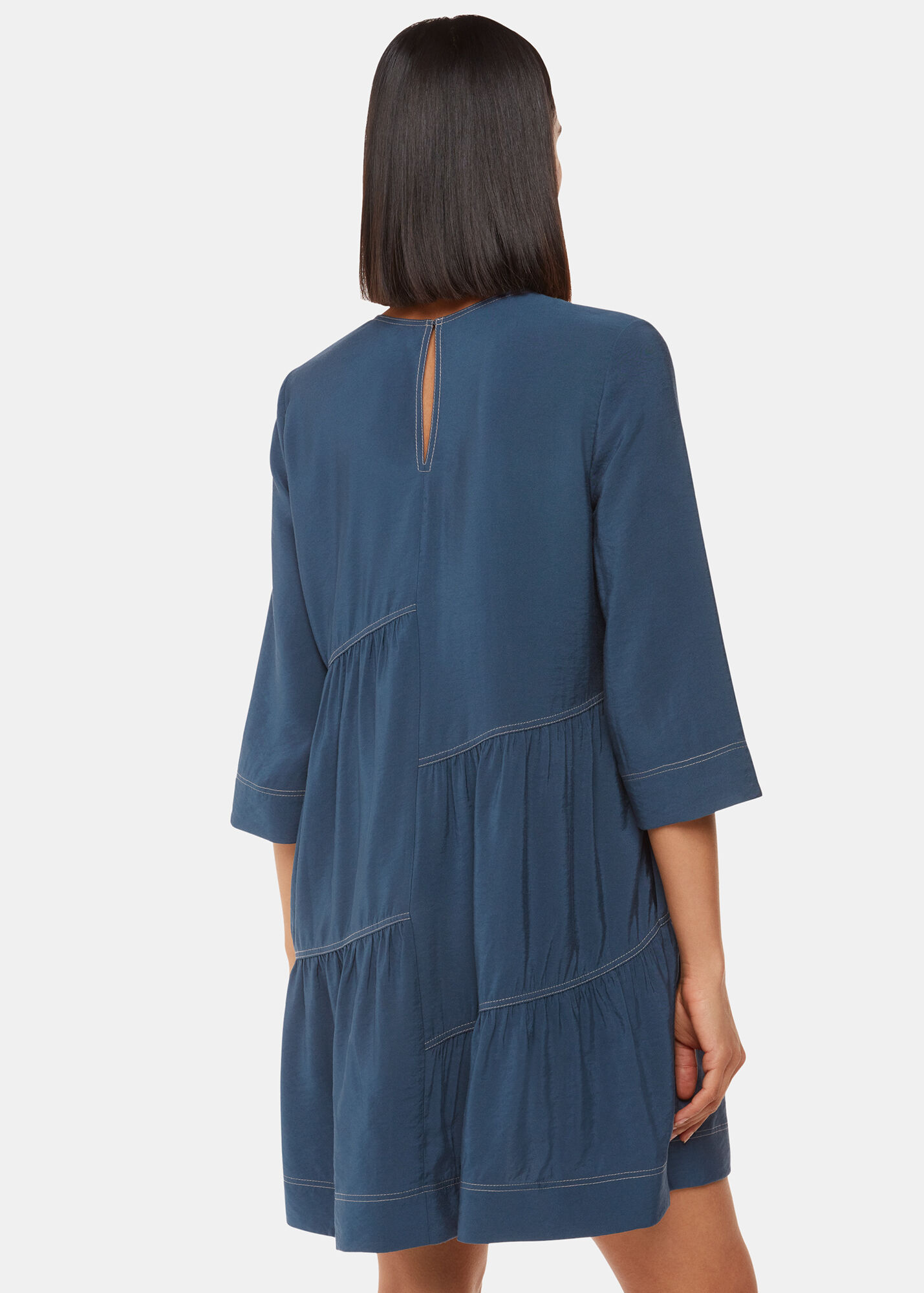 Blue Phoebe Seam Trapeze Dress | WHISTLES | Whistles UK