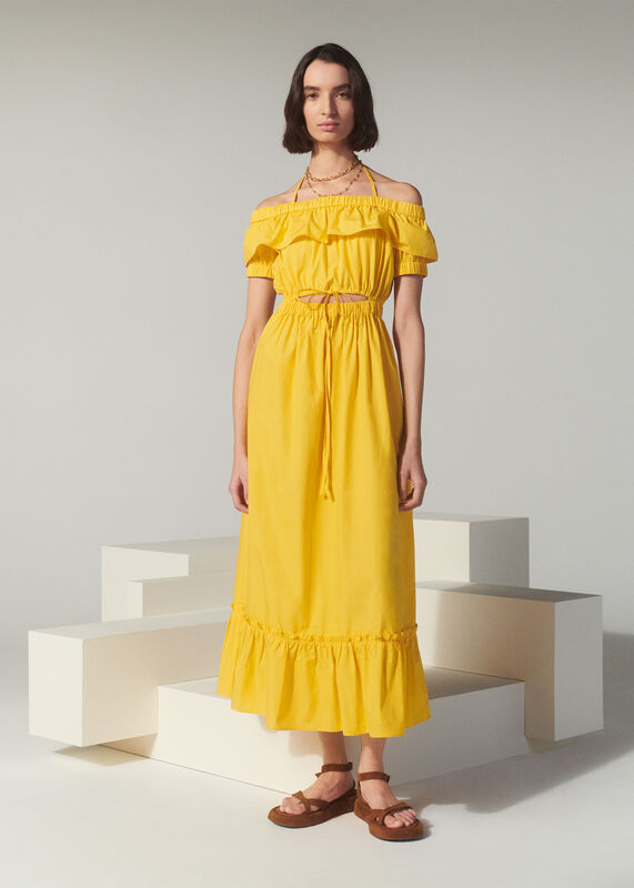 SERENA POPLIN BARDOT DRESS