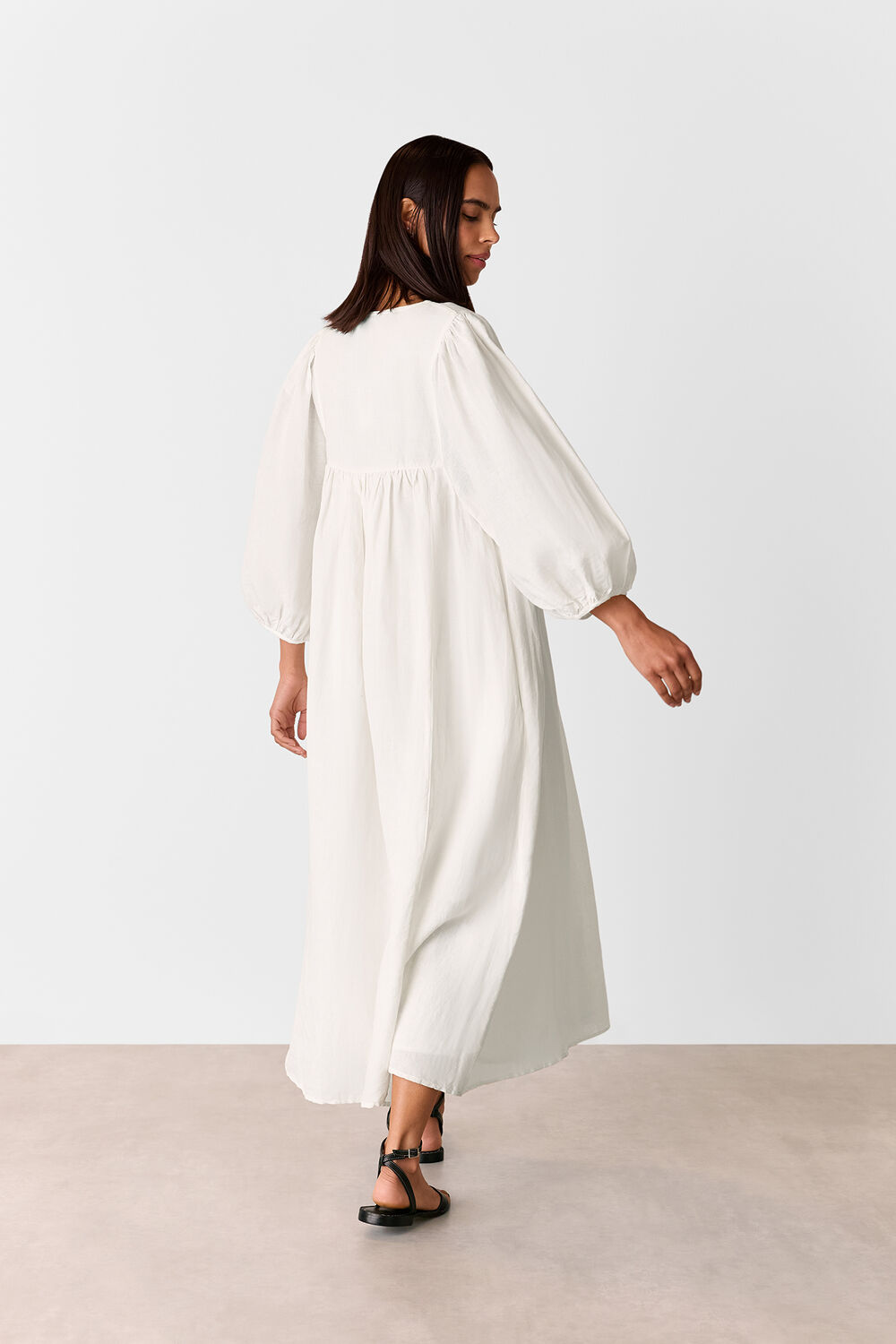 Ivory Gloria Linen Blend Dress