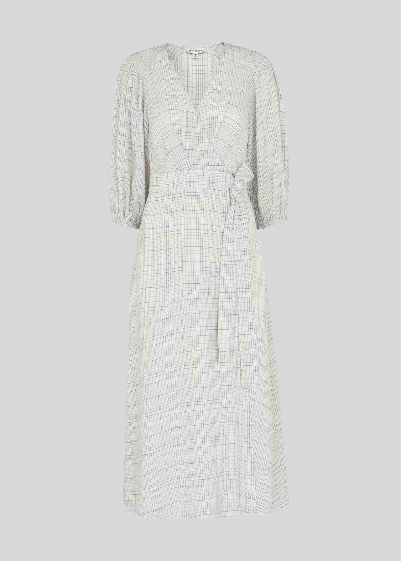 Catalina Check Wrap Dress White/Multi