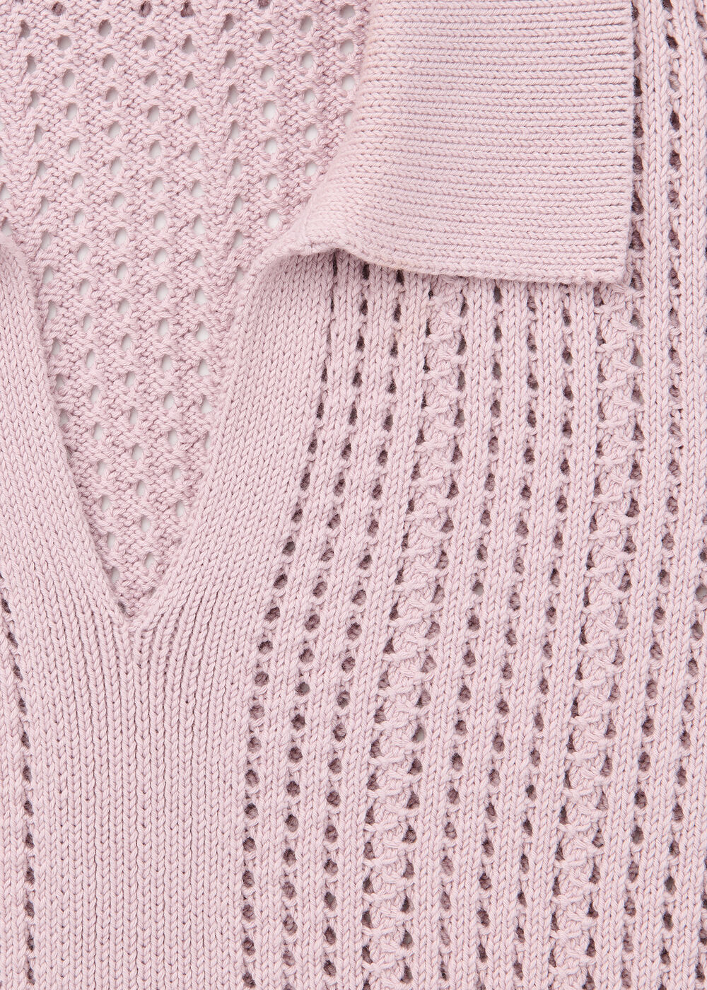 Pointelle Collar Detail Knit