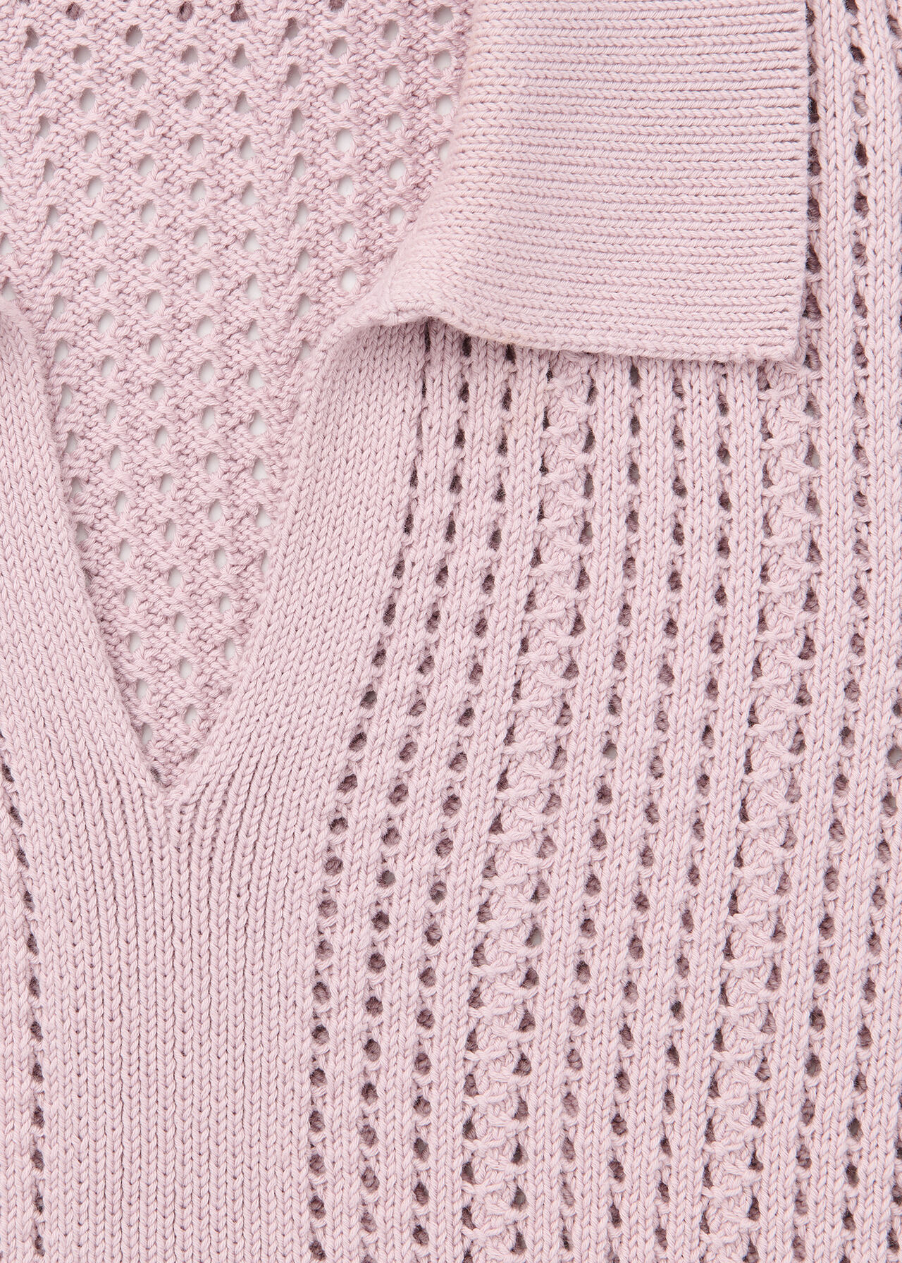 Pointelle Collar Detail Knit