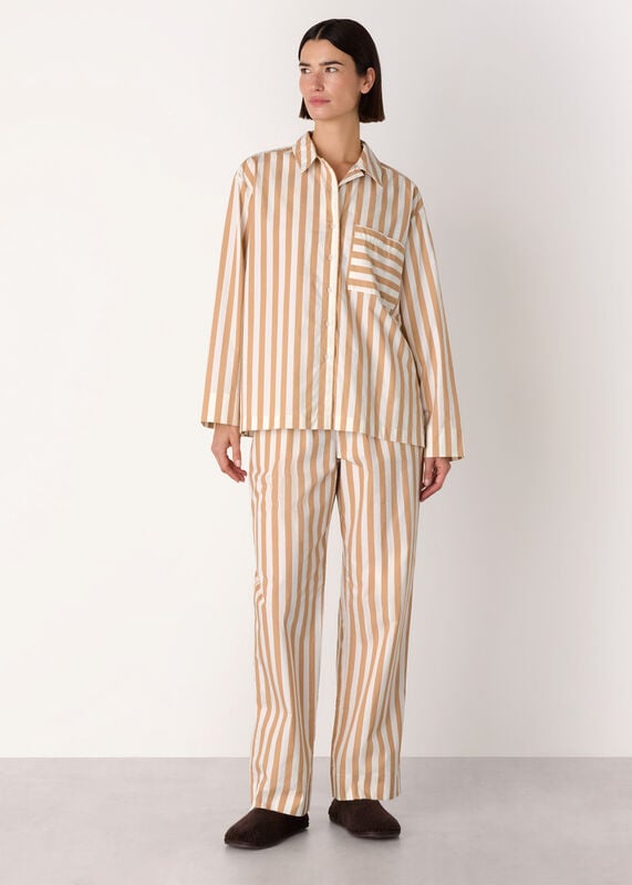Ivory Cotton Stripe Pyjama Bottom