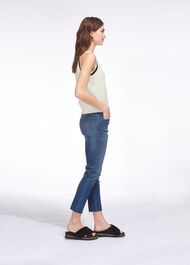 Contrast Trim Vest Knit Ivory