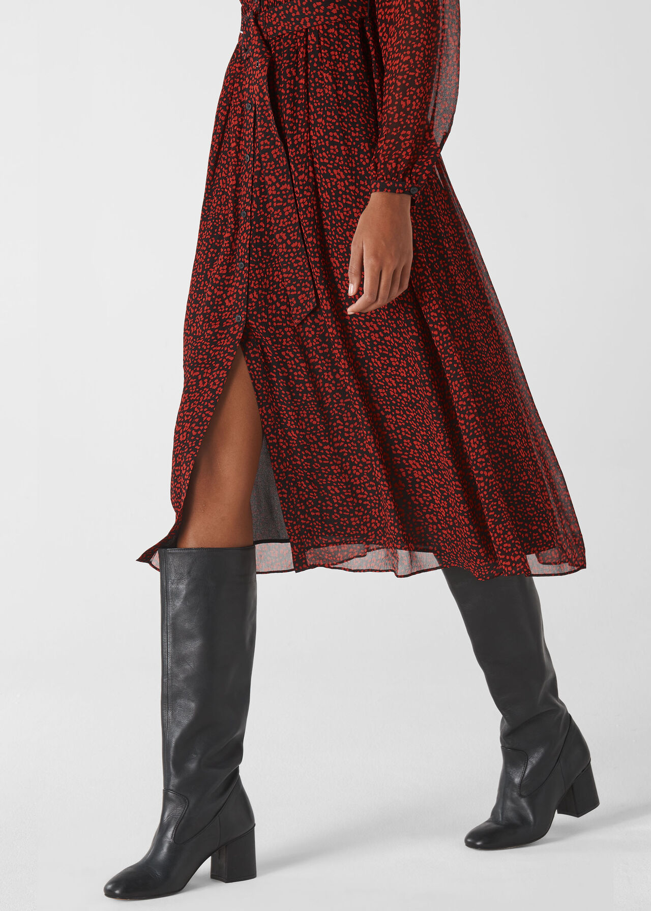 Bethany Mini Ikat Belted Dress Red/Multi