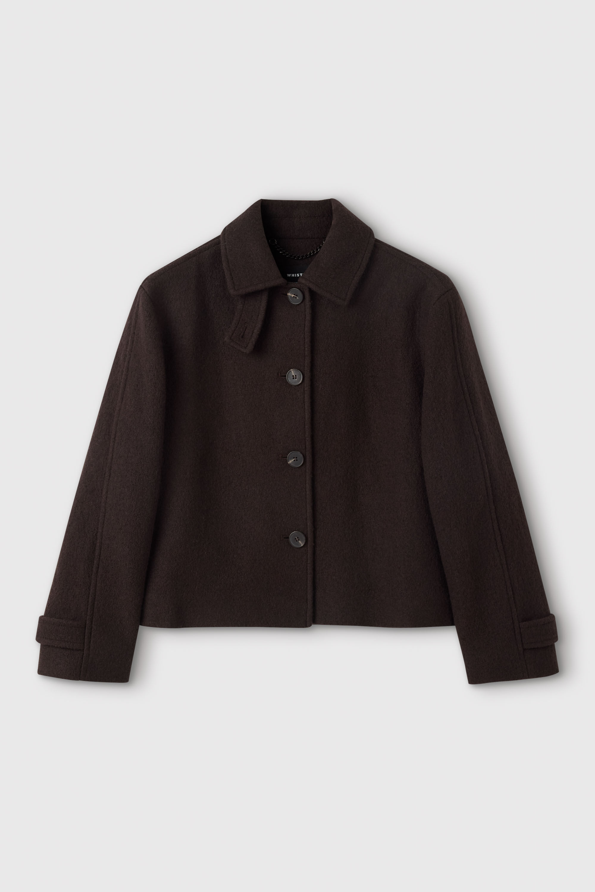 【todayful】wool short coat Brown Short Textured Wool Coat | WHISTLES | Whistles US |