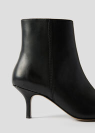 Kitten Heel Leather Ankle Boot