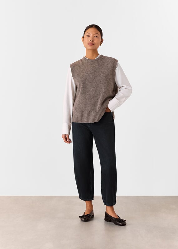 Black Petite Authentic Barrel Leg Jean