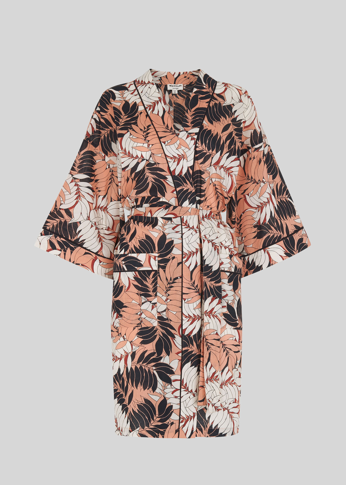 Pink/Multi Fern Print Dressing Gown | WHISTLES