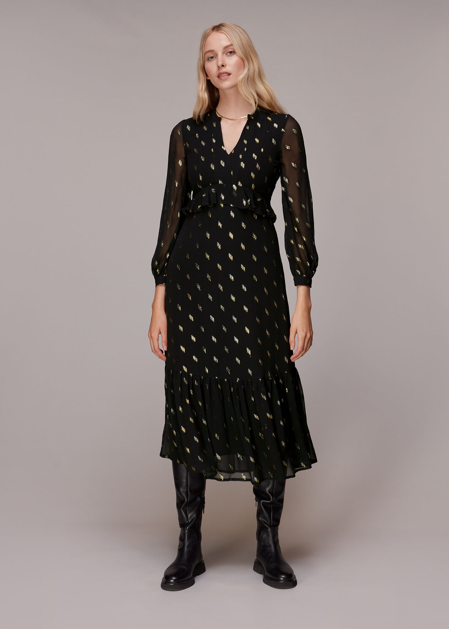 Whistles montrose dobby midi dress hotsell