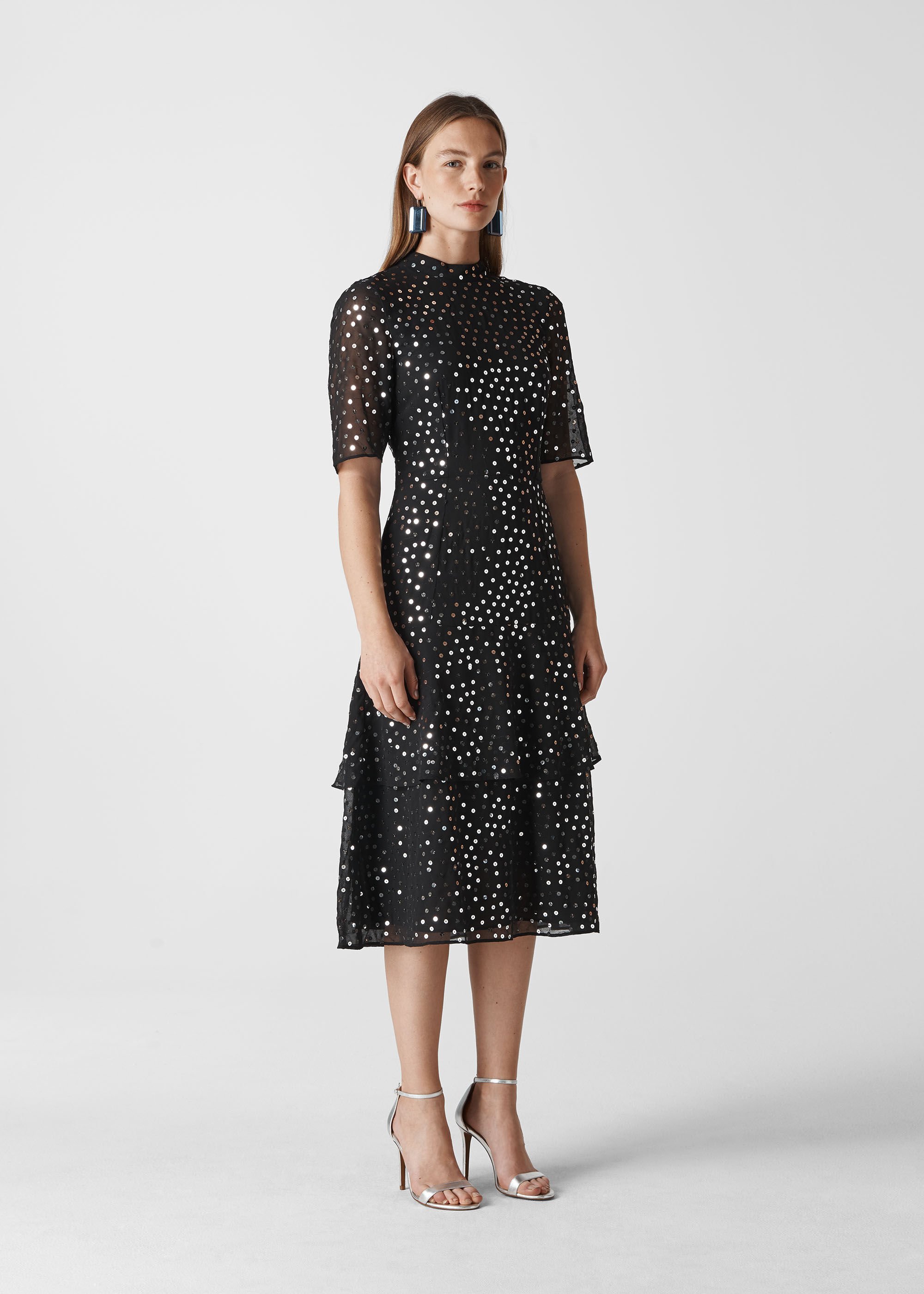 whistles ivanna sequin dress