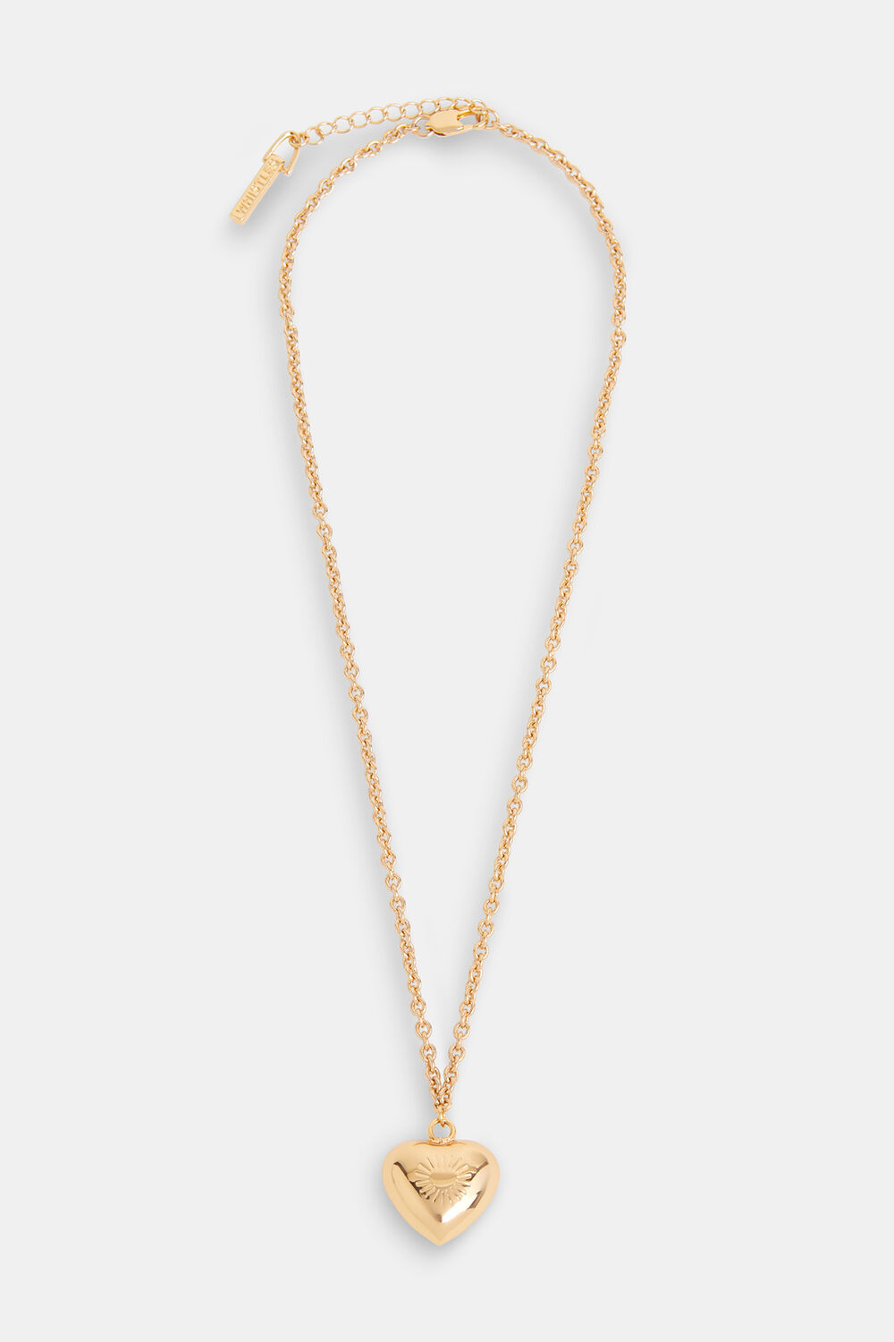 Gold Chunky Heart Pendant Necklace