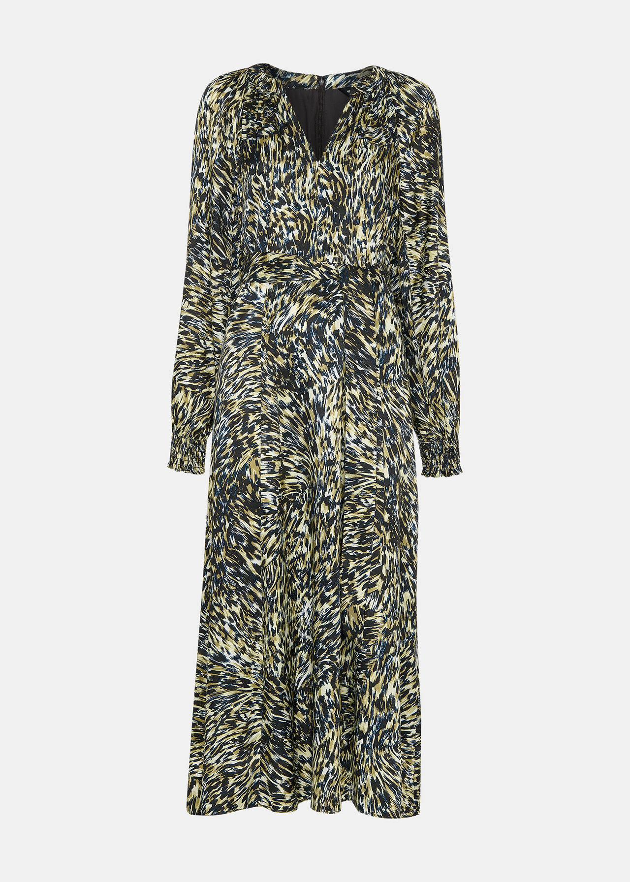 Whistles Leopard Swirl Midi Dress