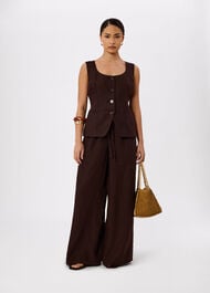 Petite Wide Leg Linen Trouser
