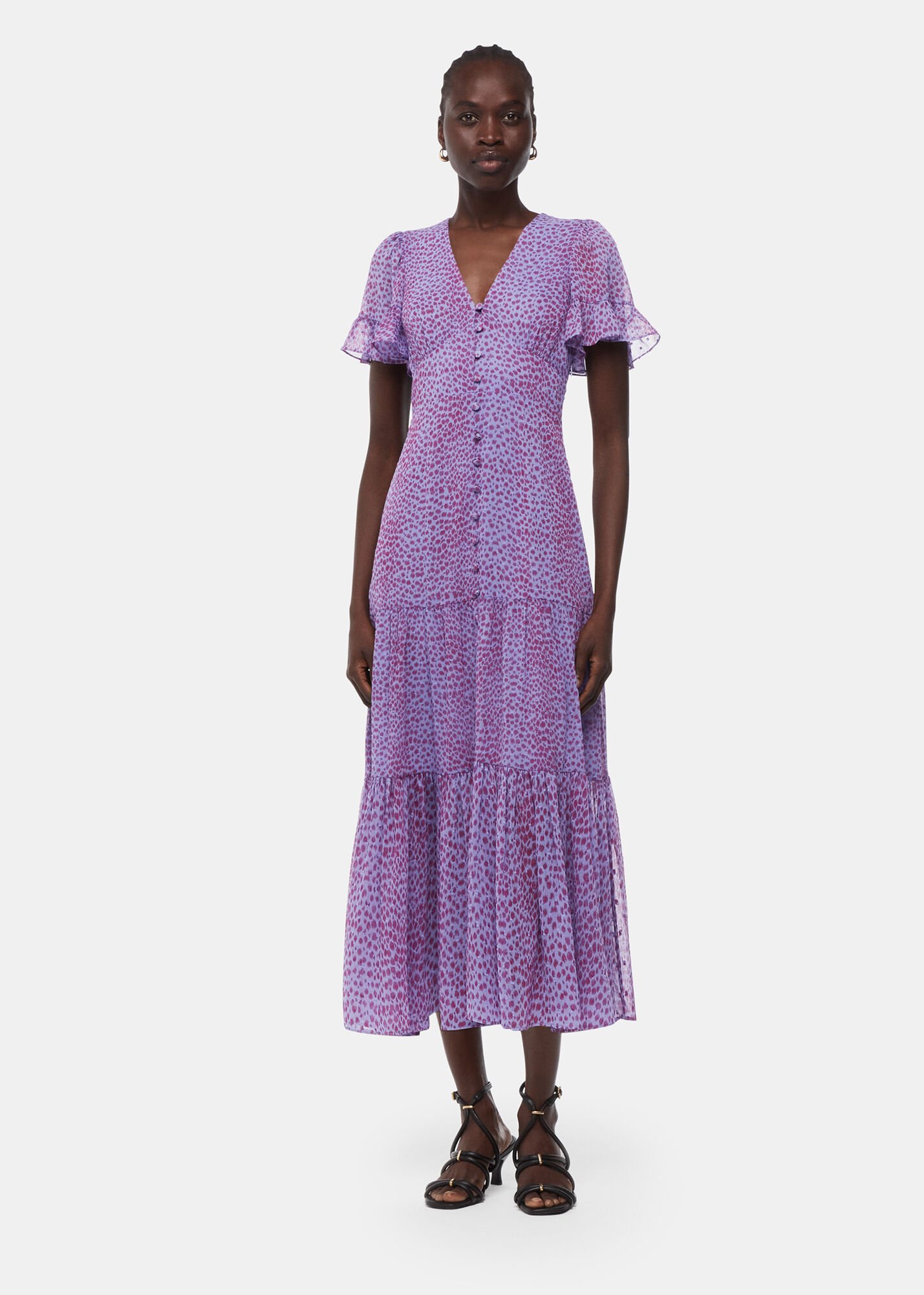 Whistles almond print dobby dress cheap
