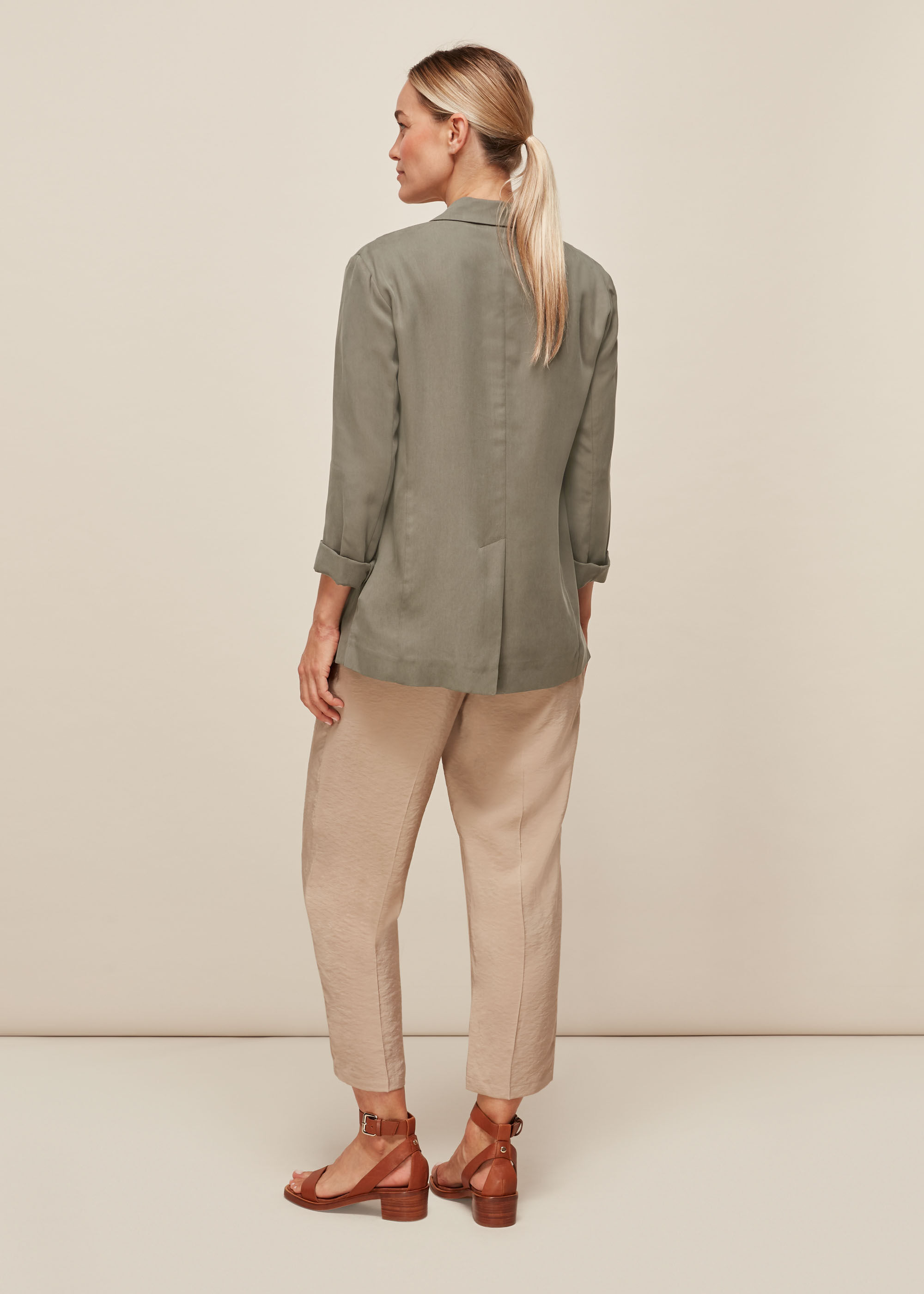 khaki boyfriend blazer