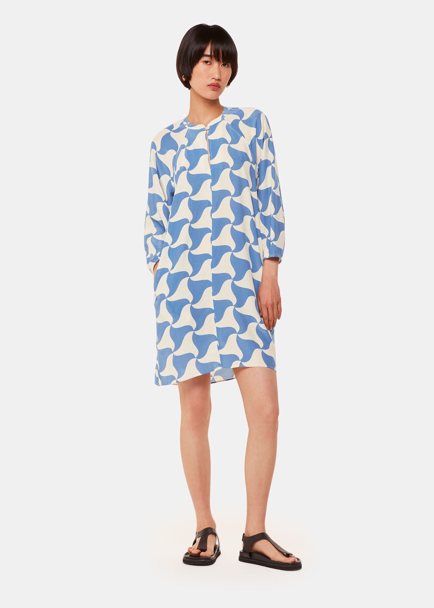 Whistles triangle print shirt dress hot sale