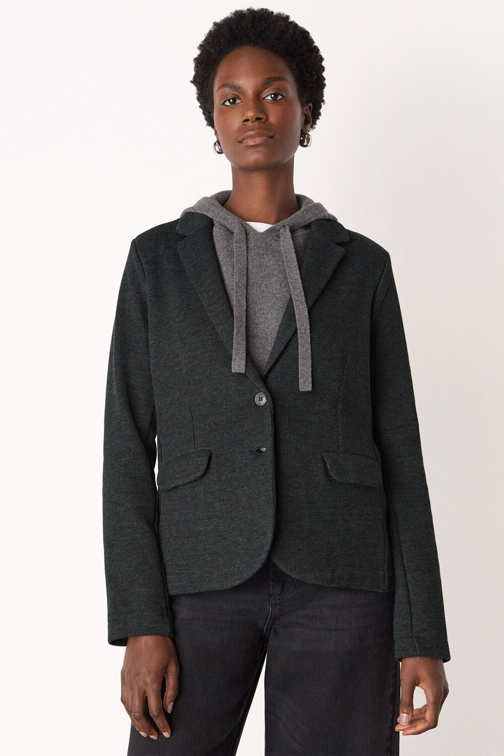 Dark Grey Slim Jersey Jacket