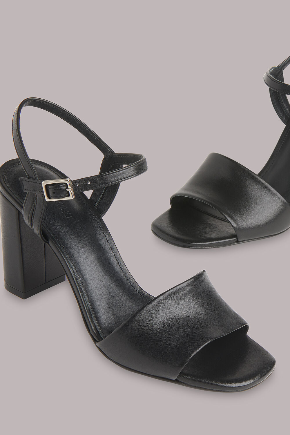Black Lilley High Block Heel Sandal