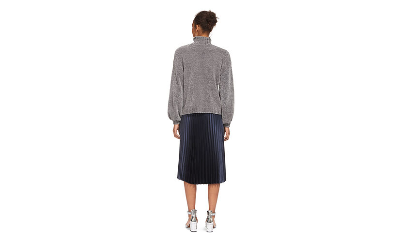 Whistles satin pleated skirt yellow on sale
