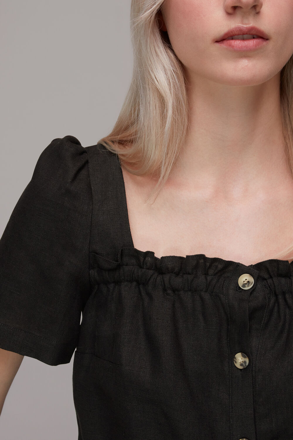 Square Neck Linen Top