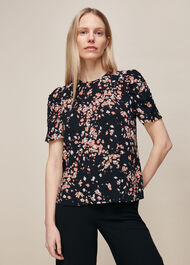 Navy/Multi Mottled Animal Nelly Top | WHISTLES