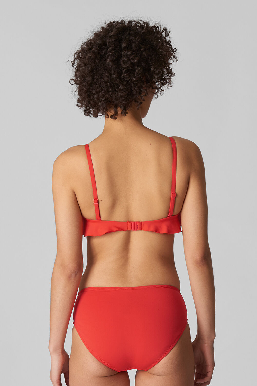 Cali Frill Bikini Top Red