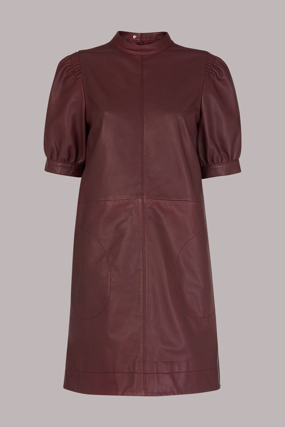 Puff Sleeve Leather Dress